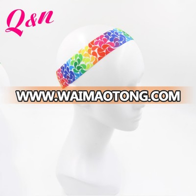 Factory 100% polyester NON-SLIP silicone grip elastic custom headband